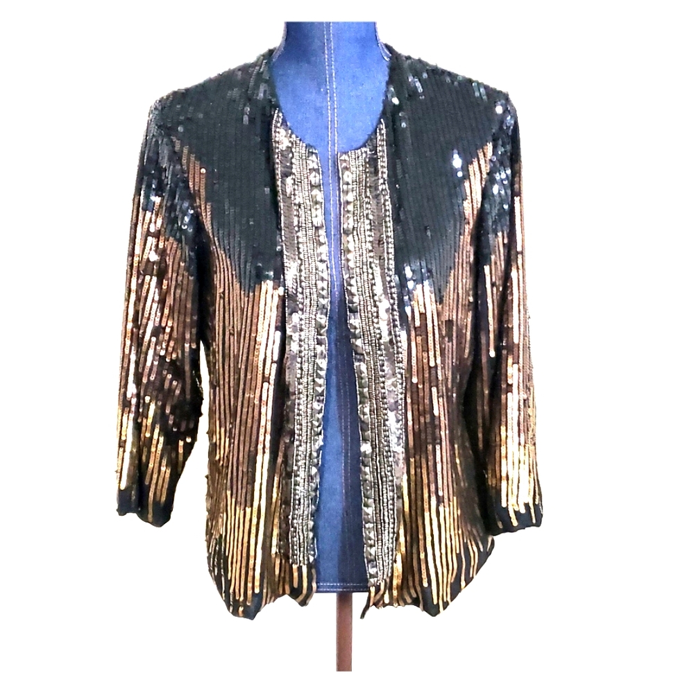 Chicos Party Jacket with lots of Bling! Sz 1
